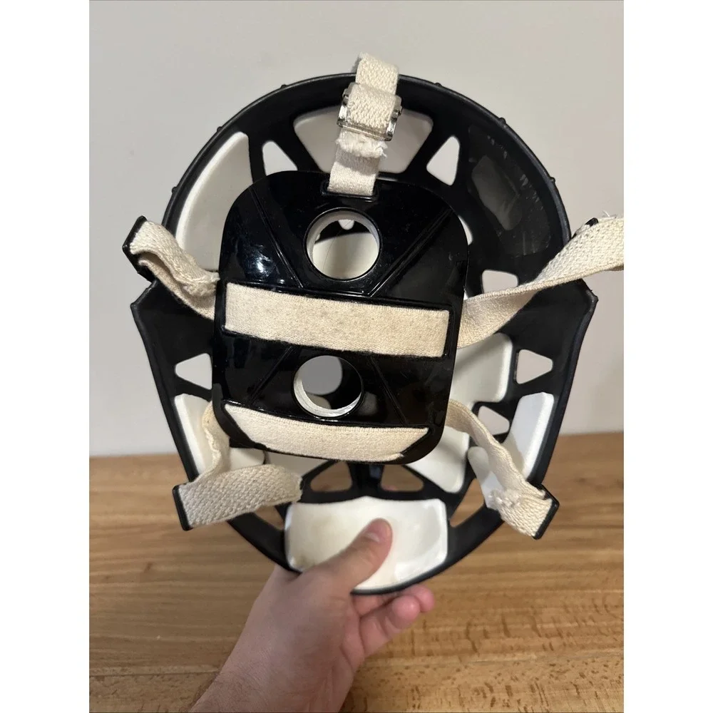 Mylec Adult Street Hockey Goalie Mask Black Impact Ventilation Holes Adjustable